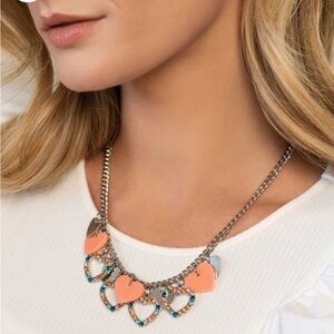 Look the HEART - orange - Paparazzi necklace